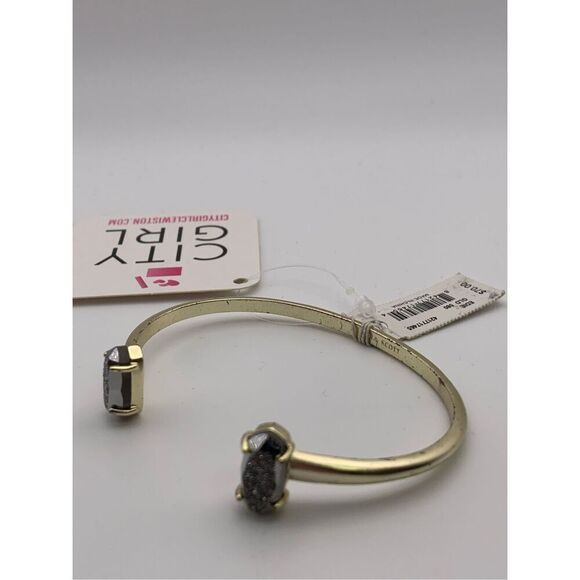 Kendra Scott Womens Gold Edie Platinum Drusy Stone Adjustable Cuff Bracelet NWT - Picture 5 of 8